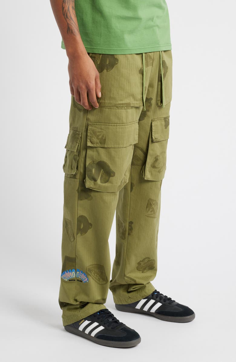 Billionaire Boys Club BB Conceal Cotton Herringbone Cargo Pants, Alternate, color, Loden Green