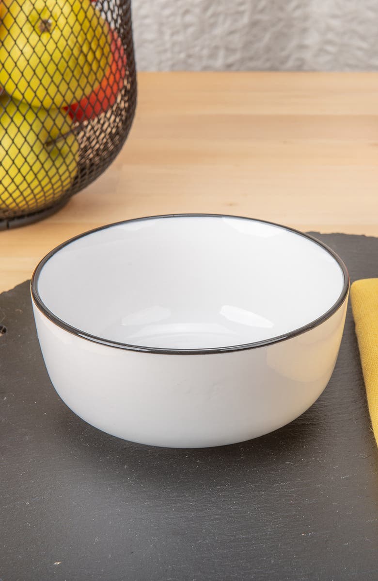 BIA Cordon Bleu Set of 4 Silhouette Porcelain Soup/Cereal Bowls, Alternate, color, White W/Black