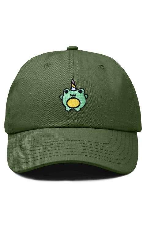 Froggy Unicorn Embroidered Cap