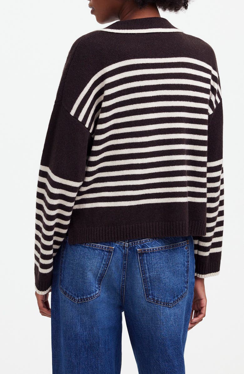 Madewell Stripe Cashmere & Wool Polo Sweater, Alternate, color, 