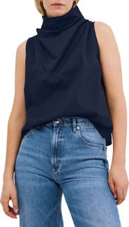 Marcella Minna Cowl Neck Cotton Top