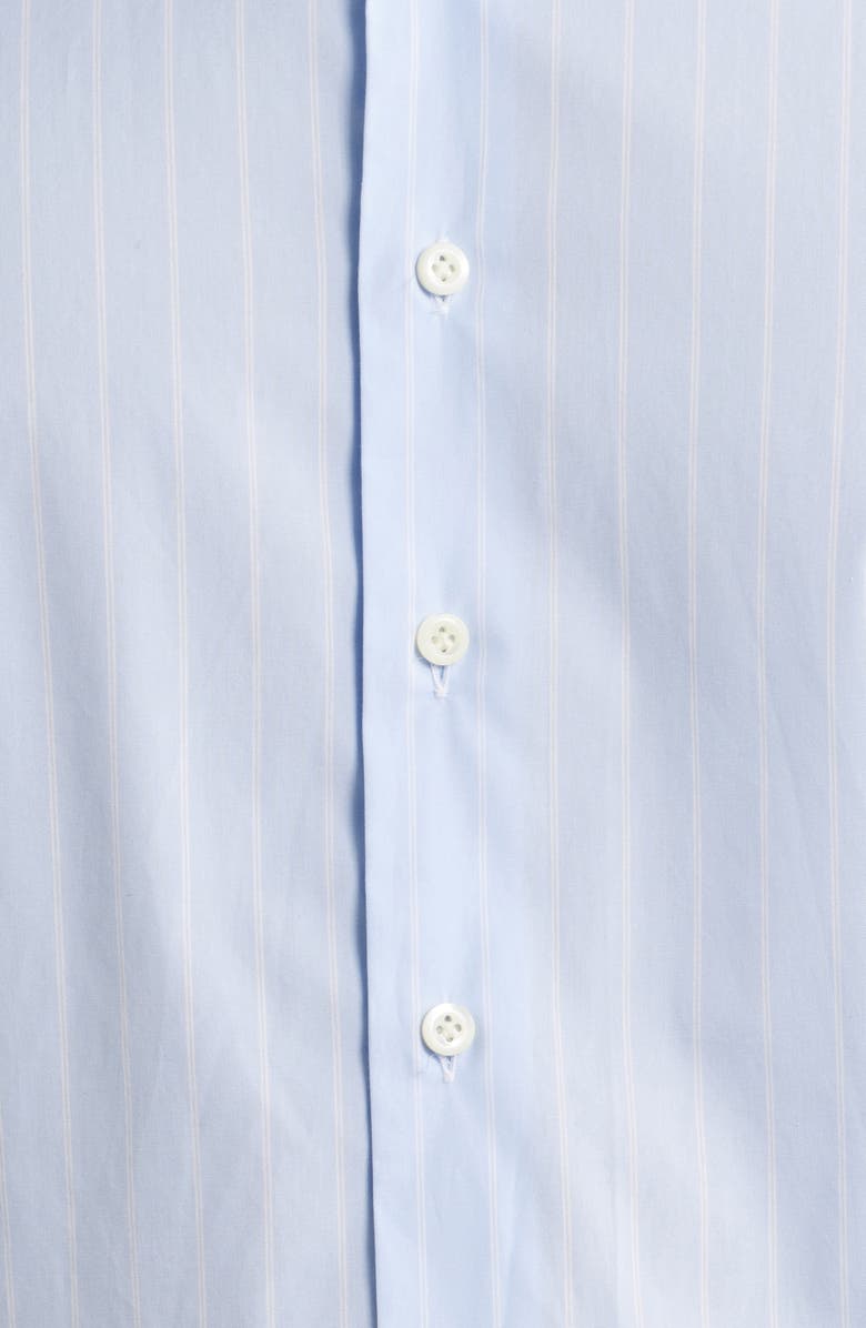 Emanuel Berg Modern Fit Stripe Natural Stretch Yoga Twill Dress Shirt, Alternate, color, Light Pastel Blue