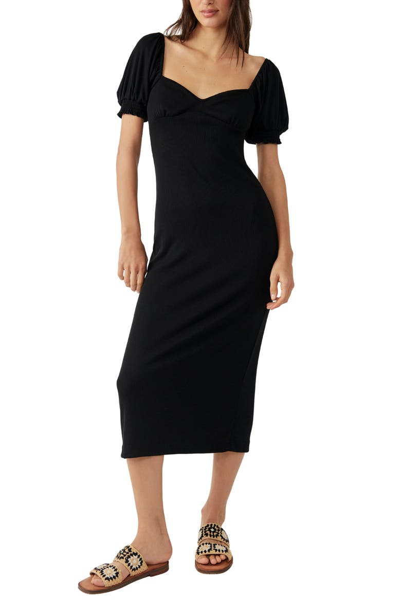 free-est Bel Air Midi Dress, Main, color, BLACK