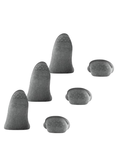 Falke Step Cotton 3-pack No Show Socks In Gray