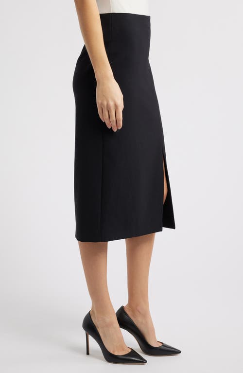Shop Anne Klein Asymmetric Midi Skirt In Anne Black