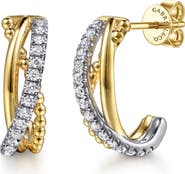 Gabriel & Co. Bujuka 14k Gold Diamond Hoop Earrings