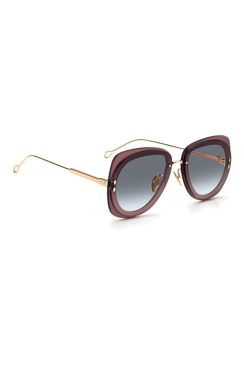 62mm Aviator Sunglasses, Alternate, color, GOLD BRGN / GREY SHADED