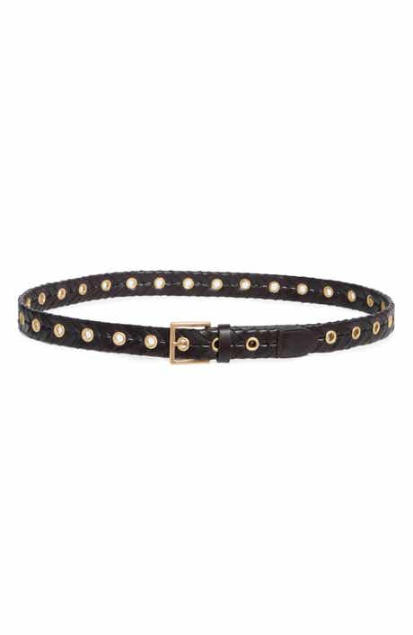 Eyelet Woven Leather Belt