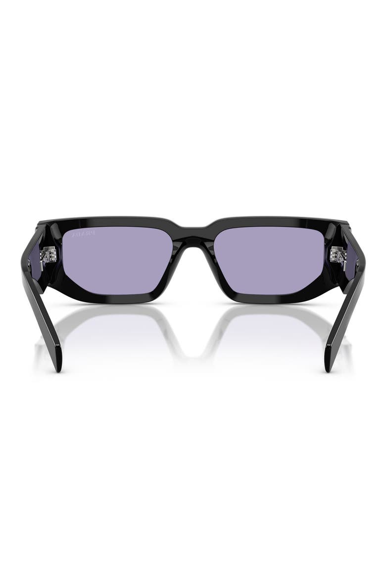 55mm Rectangular Sunglasses, Alternate, color, BLACK / VIOLET