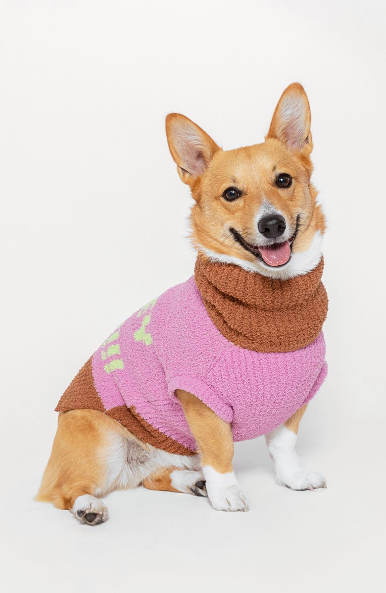 the furryfolks HEY! Turtleneck Pet Sweater, Alternate, color, Pink