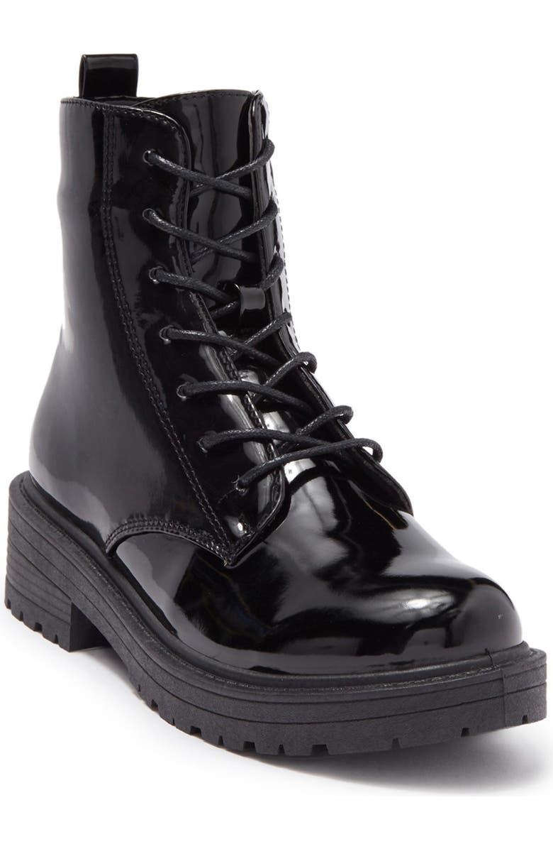 WANTED FOOTWEAR Riot Pantent Lug Sole Boot, Main, color,