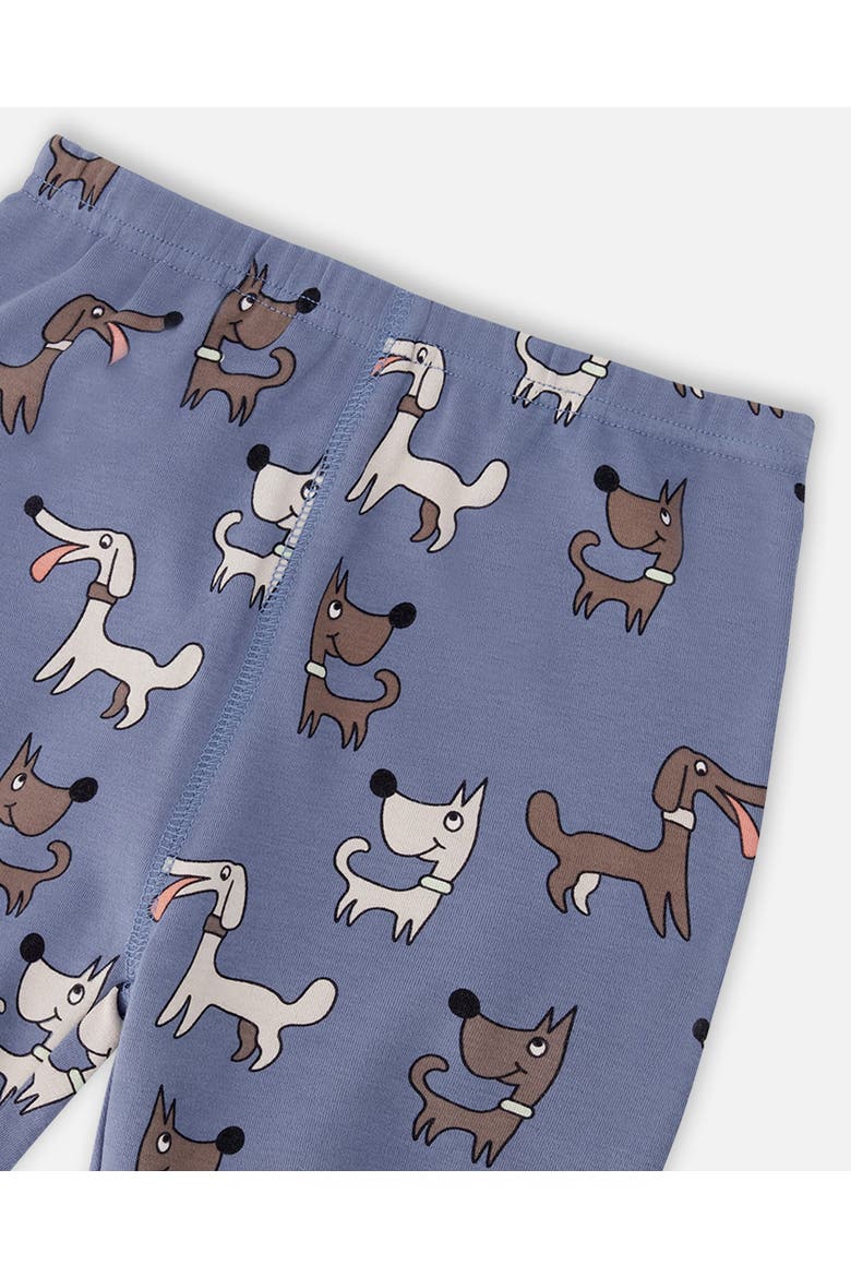 Organic Cotton Dog Print Two-Piece Pyjama Set, Alternate, color, Blue Printed Dogs