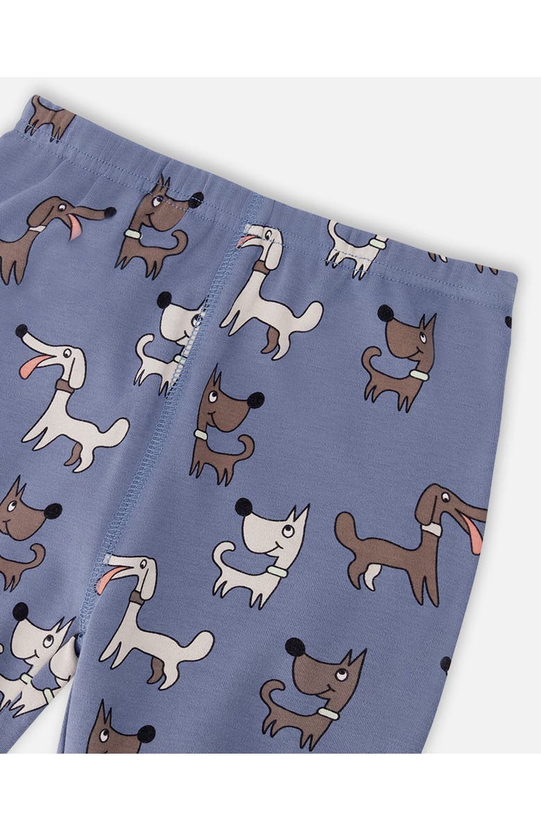 Deux par Deux Organic Cotton Dog Print Two-Piece Pyjama Set, Alternate, color, Blue Printed Dogs