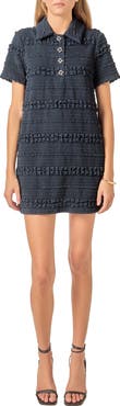 English Factory Embroidered Stretch Polo Minidress