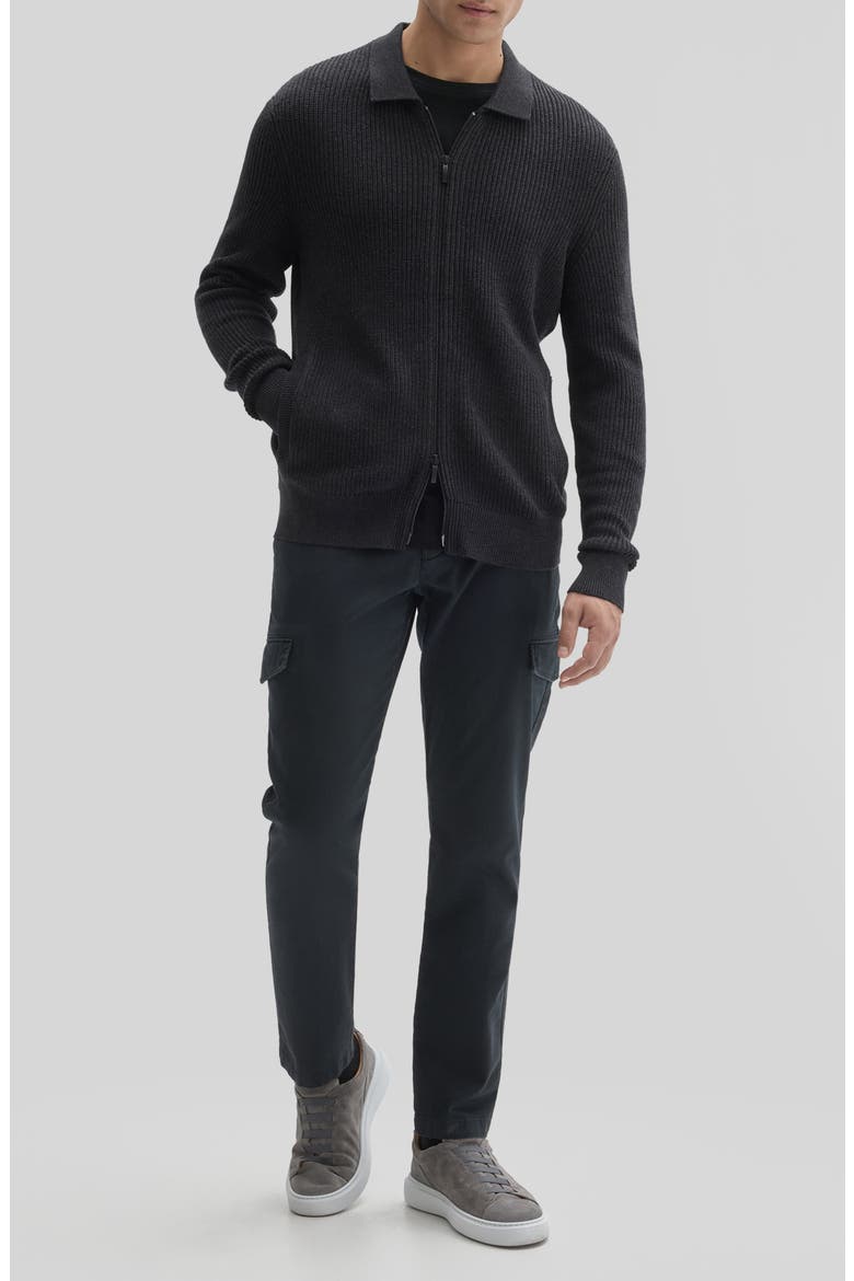 Gregorio Full Zip Cardigan Sweater, Alternate, color, BLACK