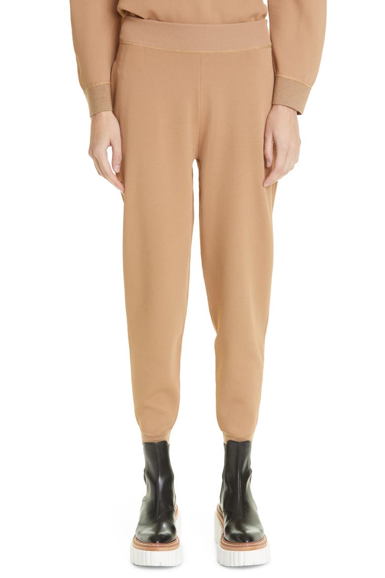 Compact Knit Ankle Joggers, Main, color, CAMEL