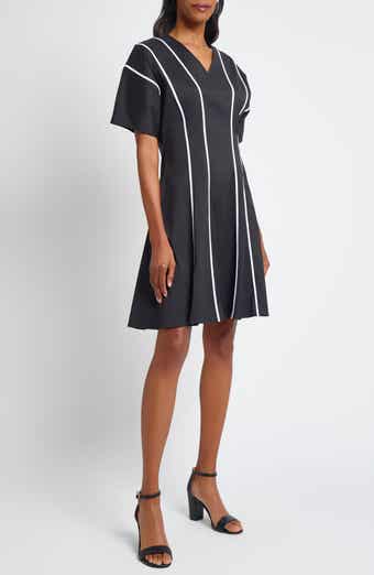 Ming Wang Stripe Flare Dress