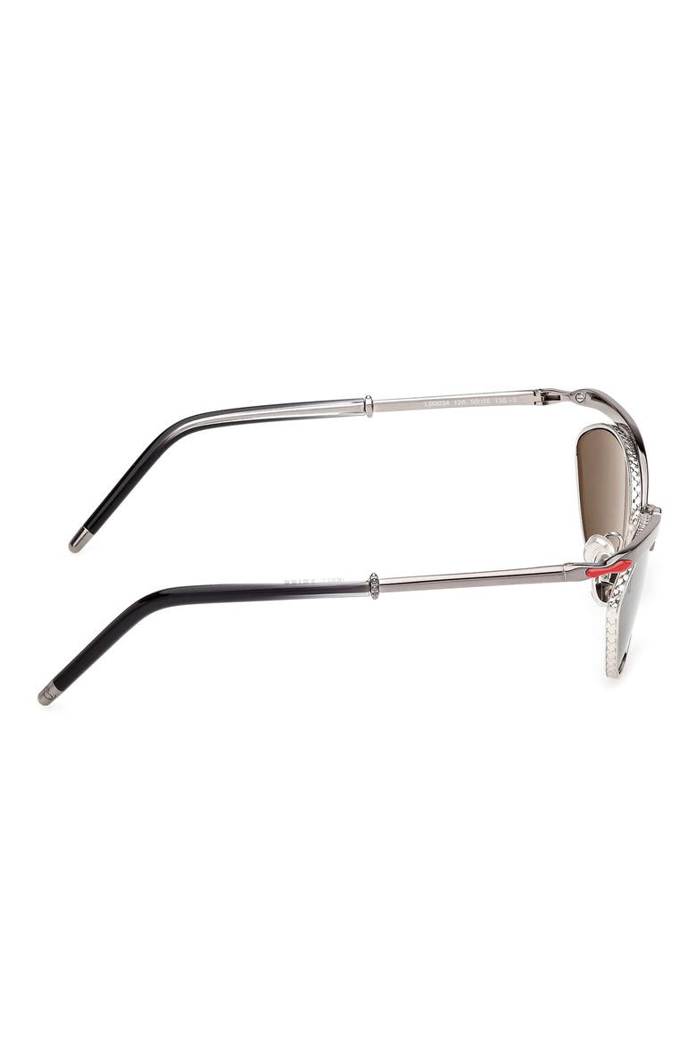 56mm Geometric Sunglasses, Alternate, color, RUTHENIUM / PALLADIUM