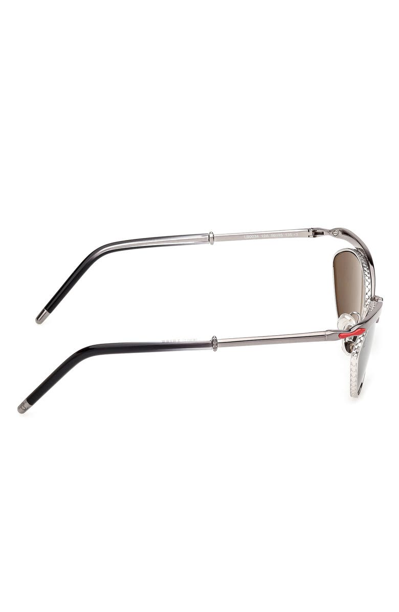 Christian Louboutin 56mm Geometric Sunglasses, Alternate, color, Ruthenium / Palladium