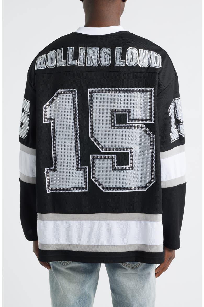 Team Loud Rhinestone Hockey Jersey, Alternate, color, BLACK