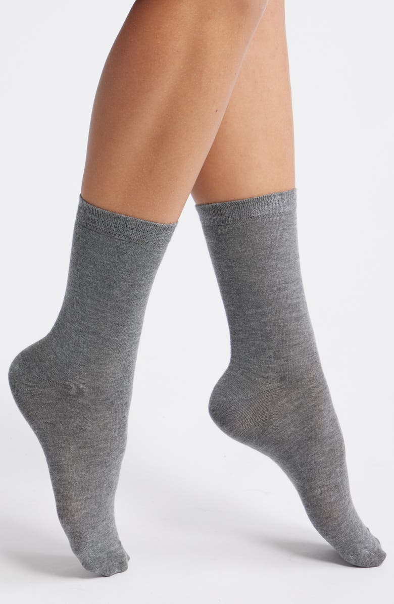 Nordstrom Lightweight Crew Socks, Main, color, Grey Heather