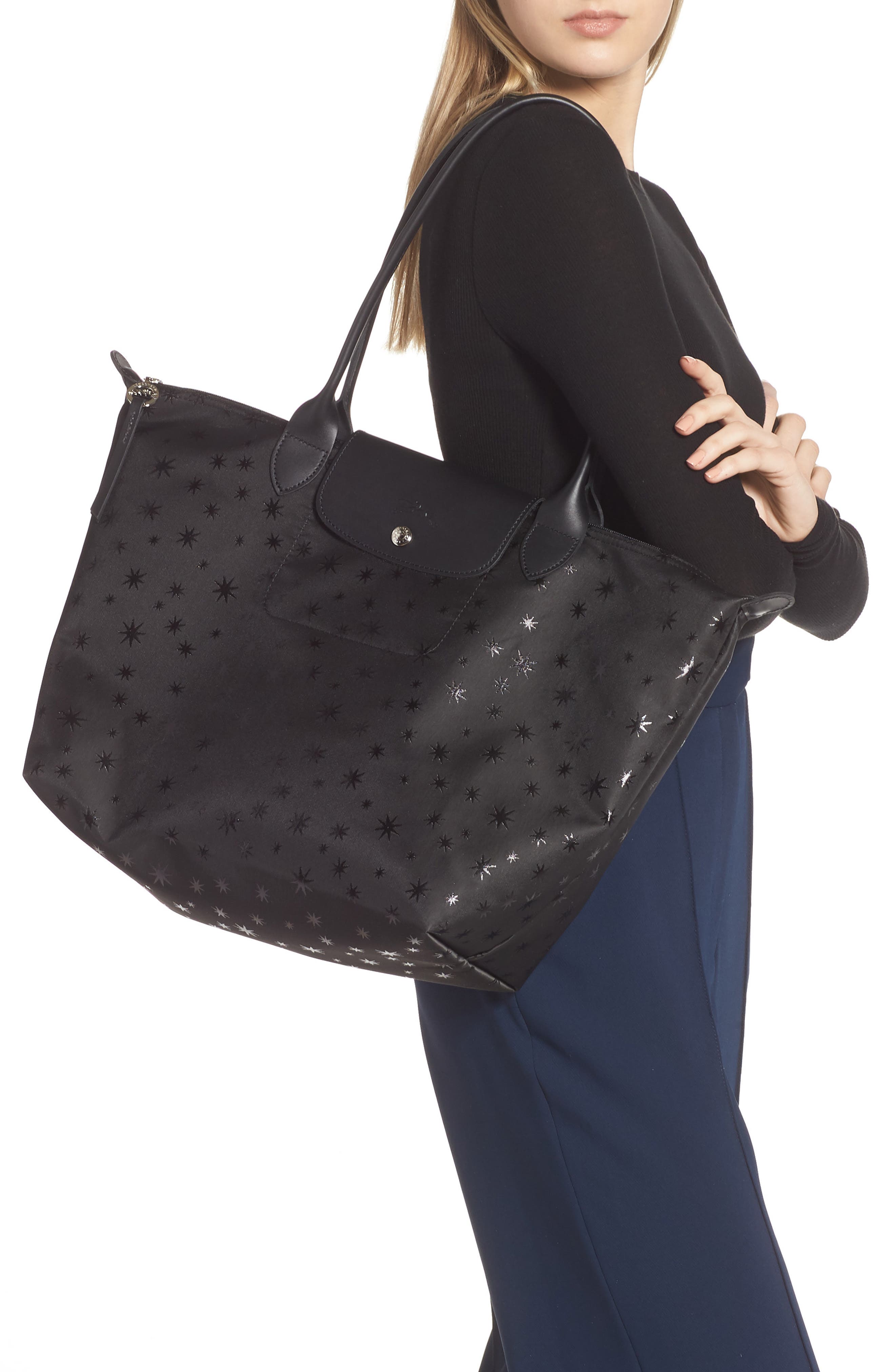 Longchamp Le Pliage Jacquard Nylon Tote, Alternate, color, 