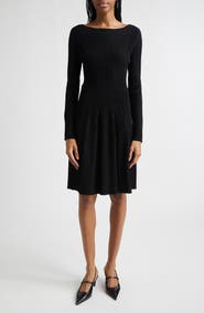 Emporio Armani Ribbed Fit and Flare Sweater Dress