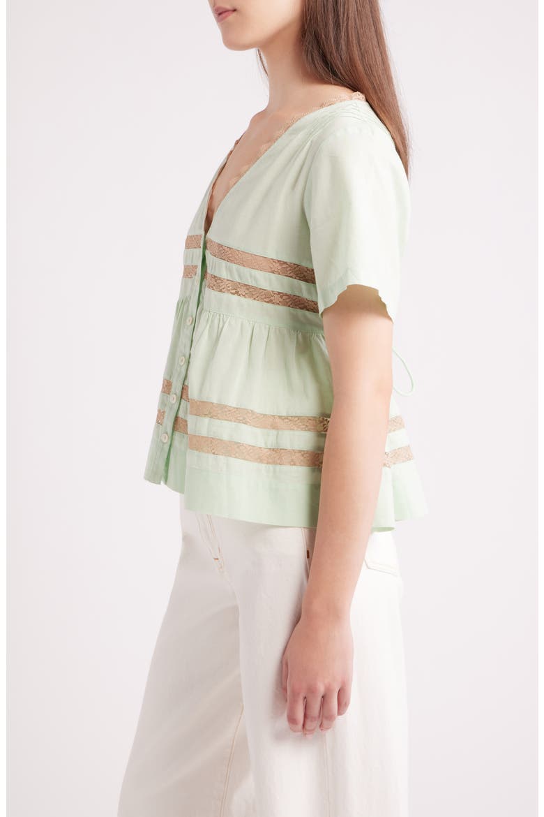 Tilda Lace Organic Cotton Top, Alternate, color, MINT