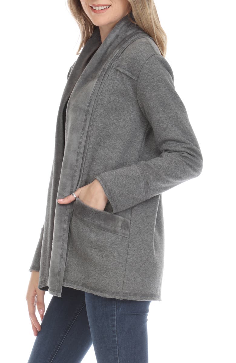 RAIN AND ROSE Open Front Cardigan, Alternate, color, Grey