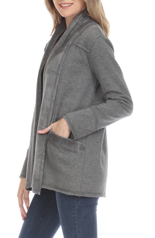 Rain And Rose Open Front Cardigan In Gray