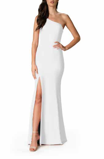 Iris slit crepe gown dress the population online