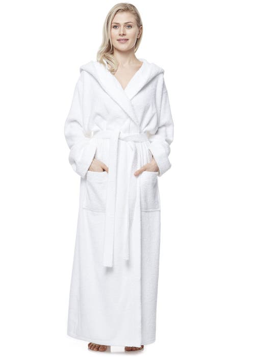 Arus Cotton Full Length Hooded Bathrobe In Multi