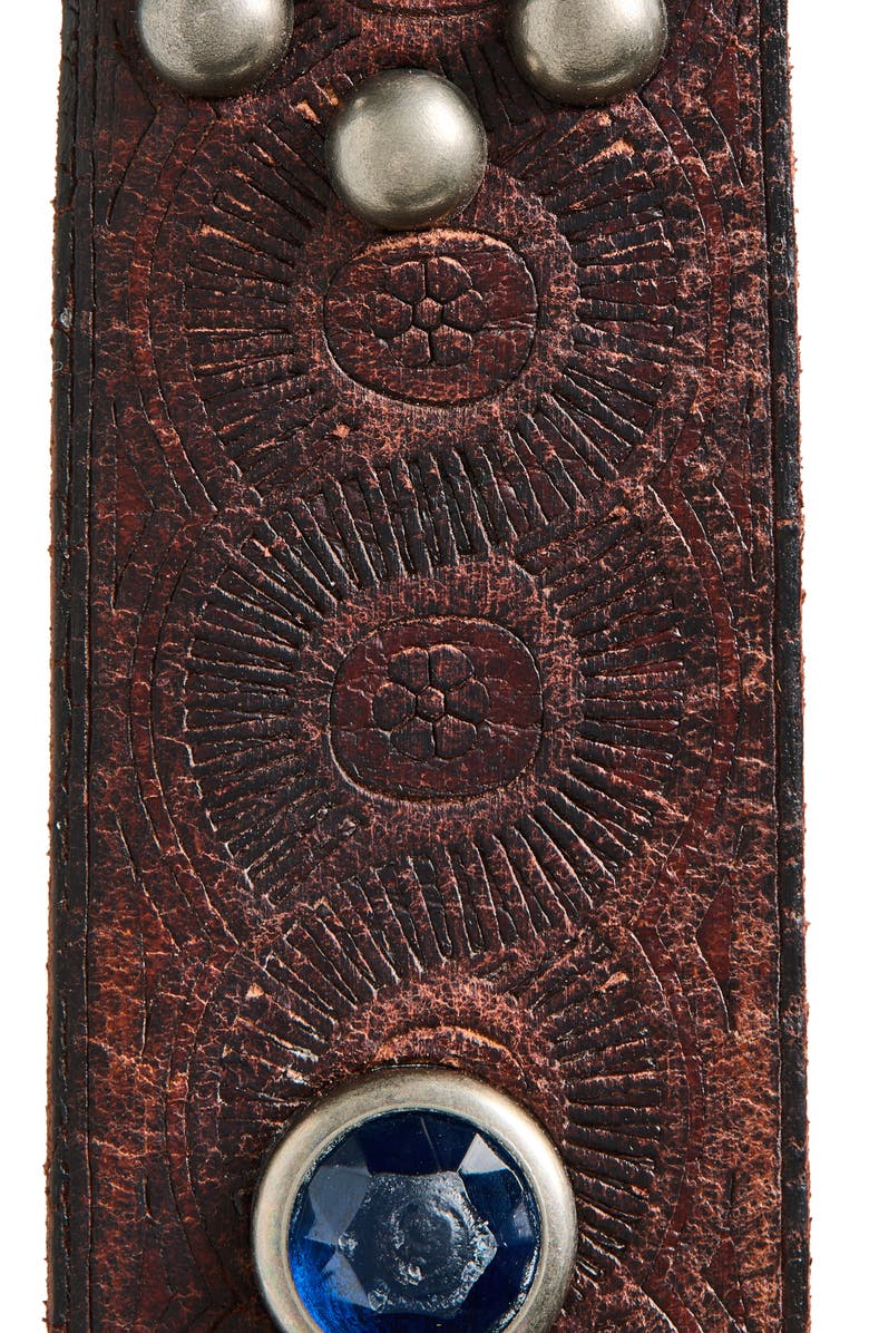 Double RL Rasco Studded Leather Belt, Alternate, color, Vintage Black