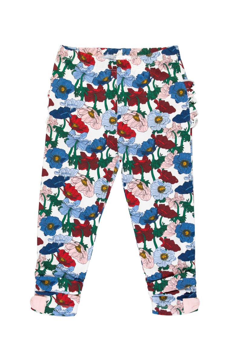 RuffleButts Baby Girls Ruched Bow Leggings, Alternate, color, 