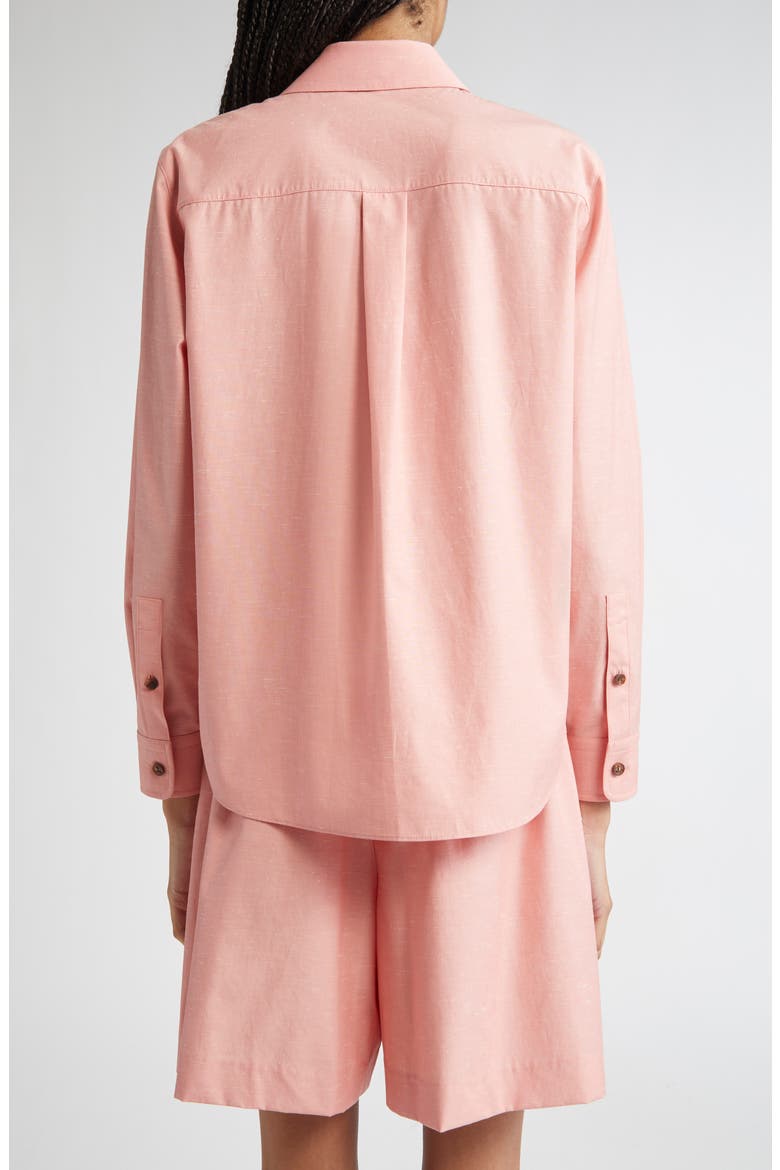 Slub Cotton Button-Up Shirt, Alternate, color, PASTEL PINK MELANGE