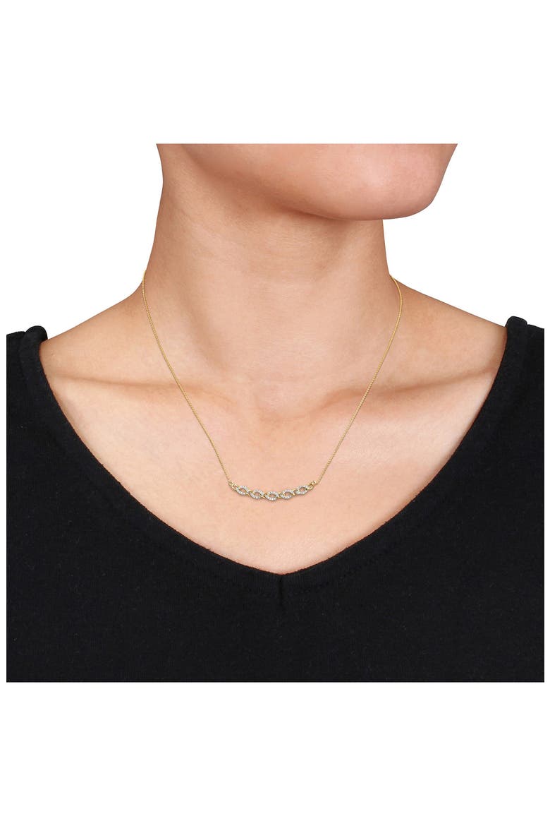 Diamond Oval Link Necklace - 0.15ct., Alternate, color, WHITE
