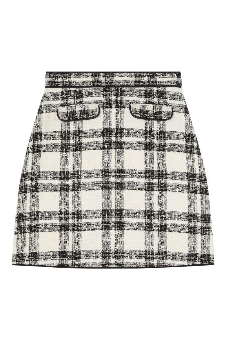 Clarisse Check Skirt, Alternate, color, BLACK CREAM
