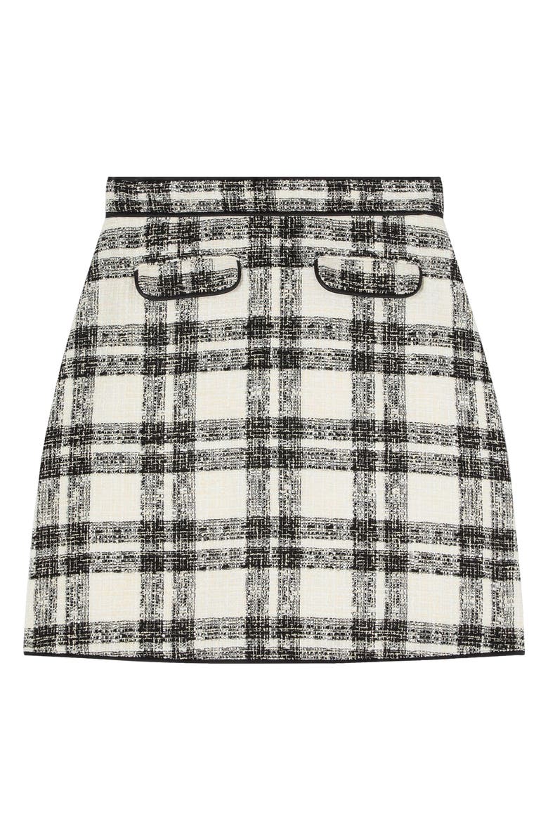 LK Bennett Clarisse Check Skirt, Alternate, color, Black Cream