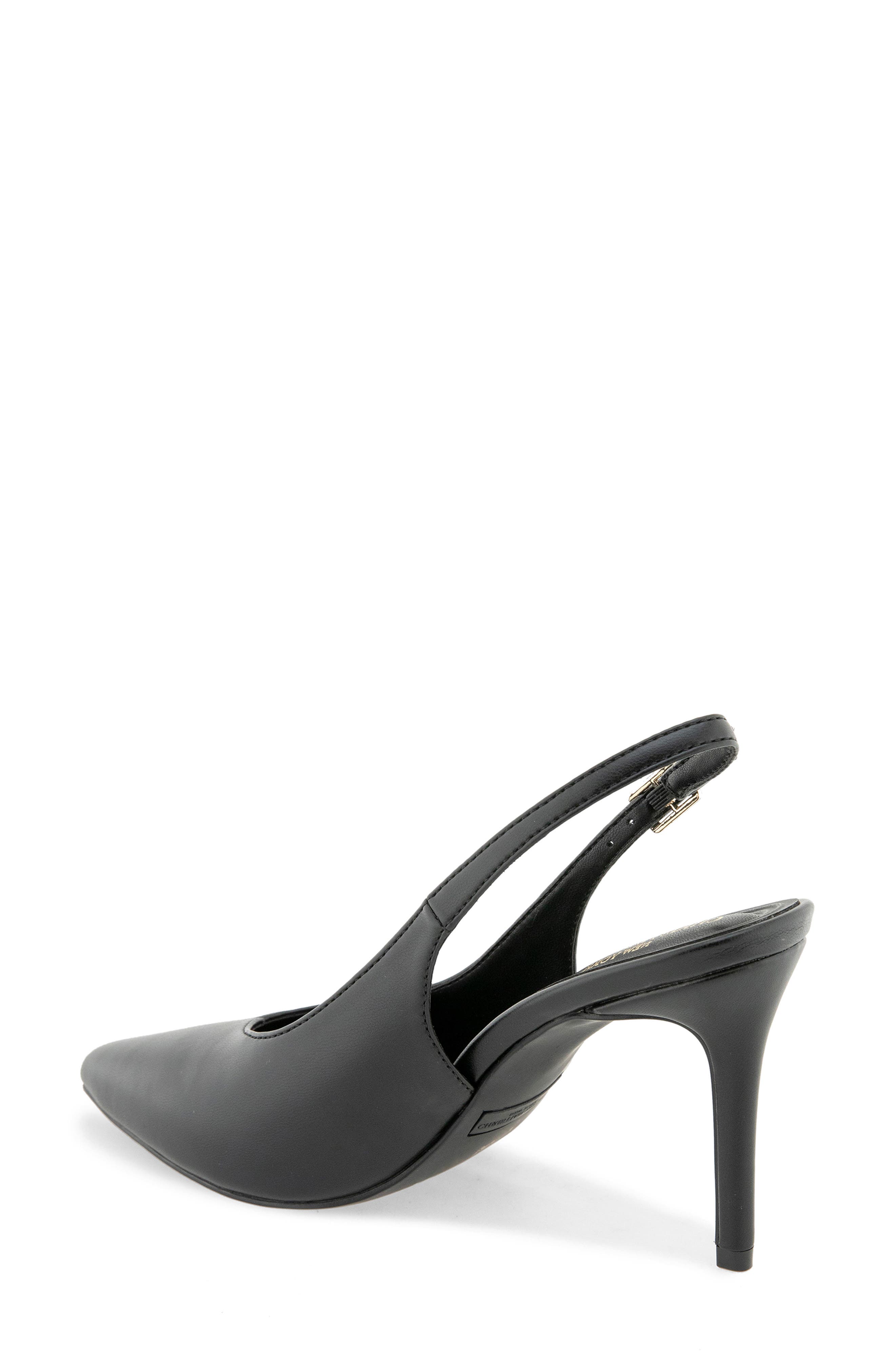 Barlix Pointed Toe Slingback Pump, Alternate, color, BLACK PU