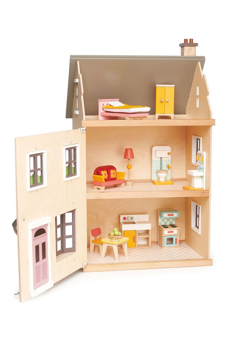 Foxtail Villa Dollhouse, Alternate, color, BEIGE