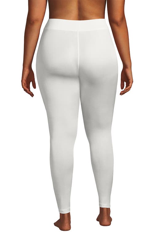 Lands' End Silk Interlock Long Underwear Leggings Pants In White