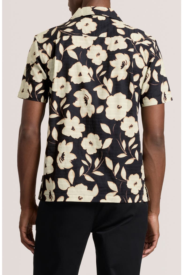 Floral Print Camp Shirt, Alternate, color, BLACK BEAUTY