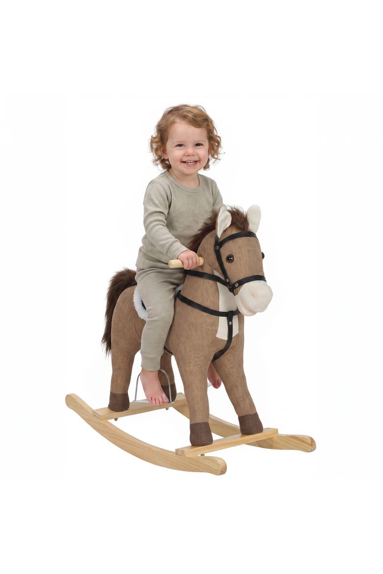 Wooden Rocking Horse Toy, Main, color, Brown