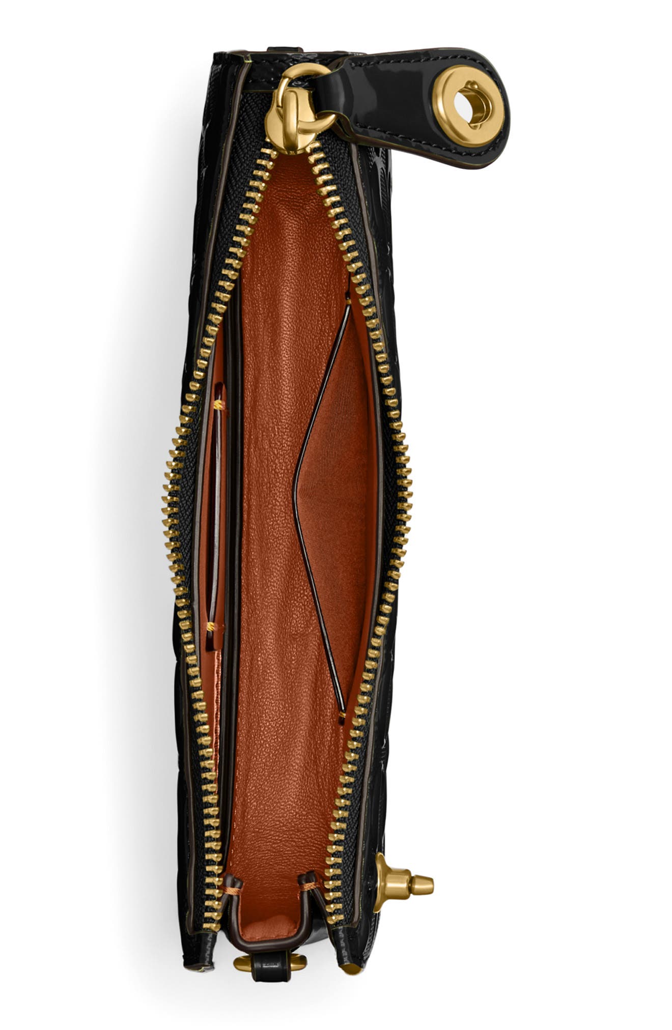 COACH Penn Signature Patent Leather Shoulder Bag, Alternate, color, 