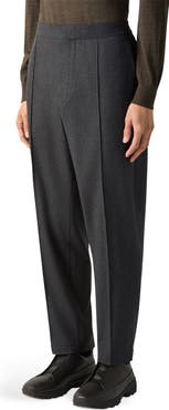 ZEGNA Pleated Wool, Silk & Cashmere Trousers