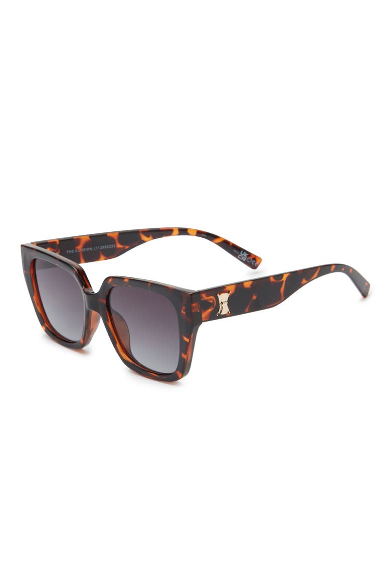 The Illusion 54mm Gradient Square Sunglasses, Alternate, color, TORTOISE / KHAKI GRADIENT