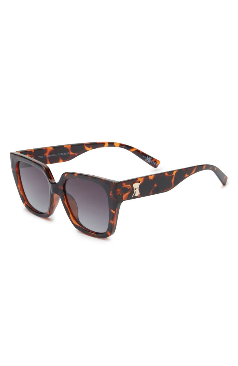 Le Specs The Illusion 54mm Gradient Square Sunglasses, Alternate, color, Tortoise / Khaki Gradient