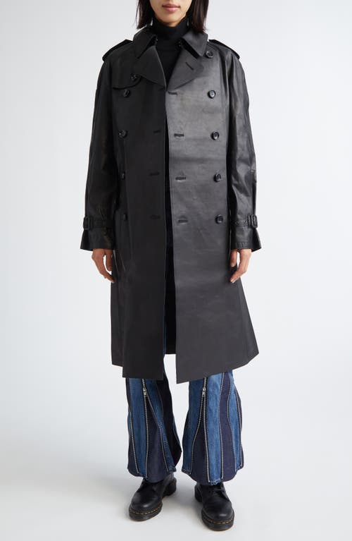 Junya Watanabe Leather Trench Coat in Black  product