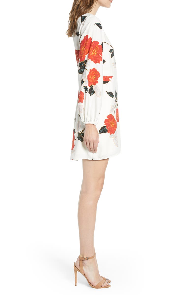 cupcakes and cashmere Passion Blossoms Long Sleeve Wrap Dress, Alternate, color, 