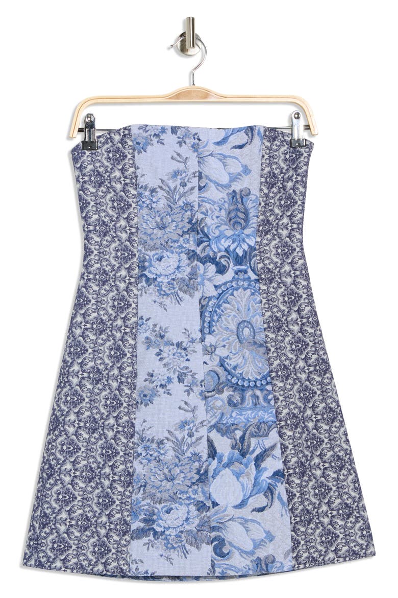 Violet Strapless Minidress, Alternate, color, BLUE MULTI